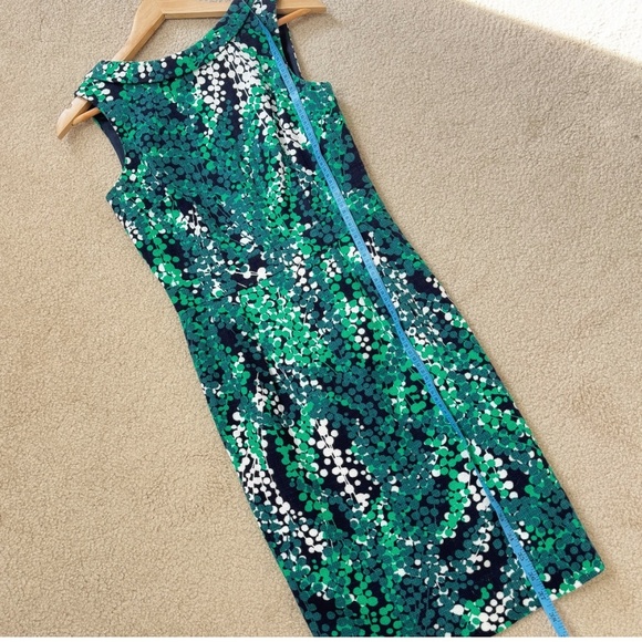 NEW Boden Martha Shift Dress Green Black Print Sleeveless Cotton Blend Size 2 - Picture 9 of 13